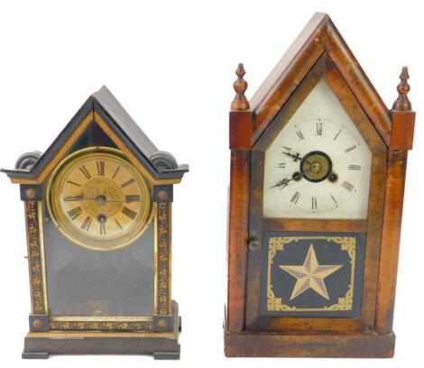 An America late 19thC walnut cased mantel clock