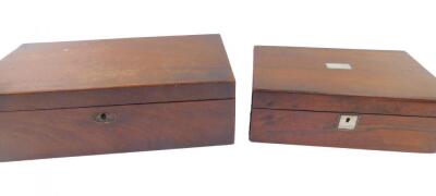 An early 19thC mahogany writing box
