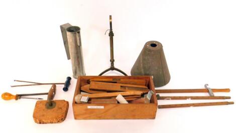 A group of miscellaneous wooden and other measures for H M Customs & Excise. (Qty).