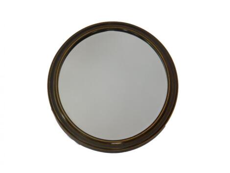 An oval lacquered wall mirror