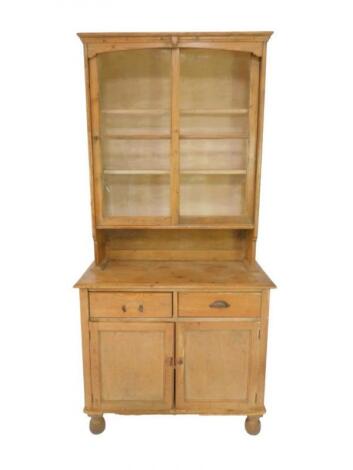 A Victorian pine kitchen dresser
