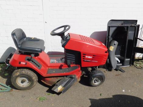 A Torro ride-on lawn mower