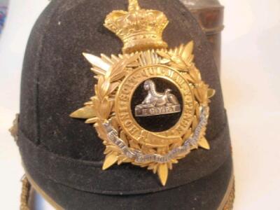 A Victorian Black Officers spiked helmet - 2