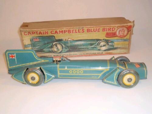 A Tin plate clockwork model of 'Captain Campbell's Bluebird'