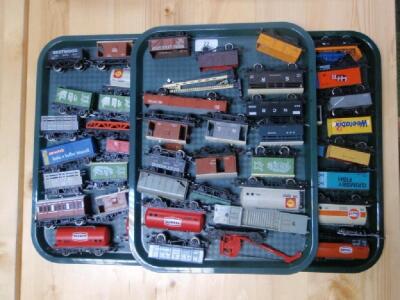 A collection of 00 gauge freight rolling stock