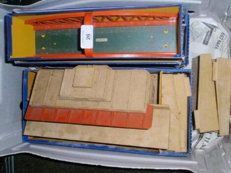 Two Hornby Dublo D1 through stations (one with box)