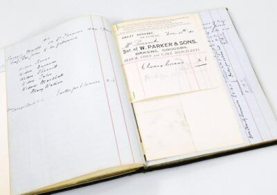 Belton House Interest. A 19thC and 20thC ledger for Hewitt's Charity regarding food orders for the - 5