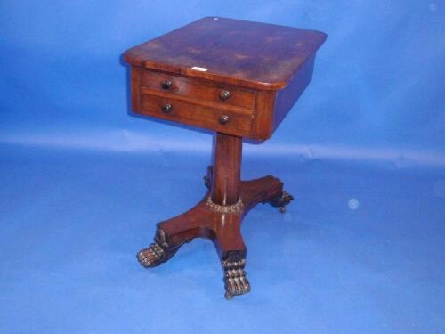 A William IV rosewood centre table