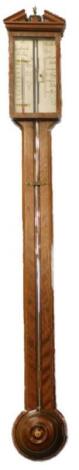 A mahogany ebony and boxwood strung stick barometer