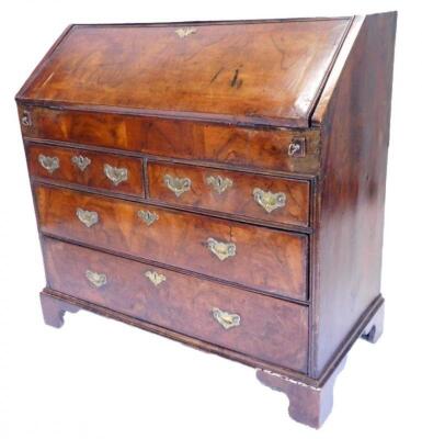 A mid 18thC walnut bureau