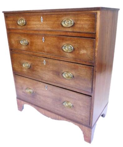 An early 19thC mahogany chest of drawers