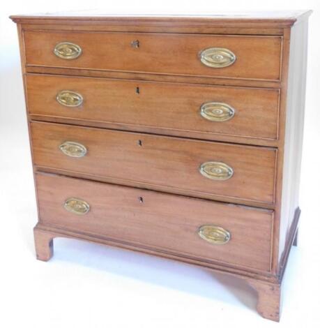 An early 19thC mahogany and parquetry chest of drawers