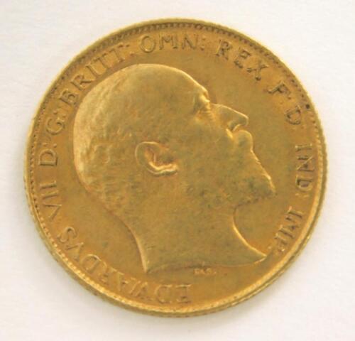 An Edward VII half gold sovereign