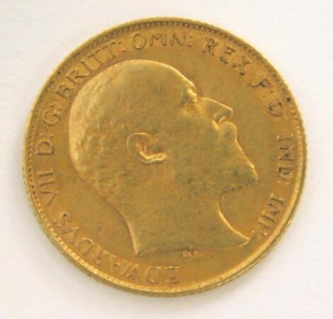 An Edward VII half gold sovereign