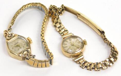 Two 9ct gold ladies wristwatches