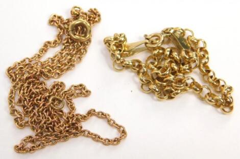 Two 9ct gold chains
