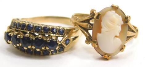 Two 9ct gold dress rings