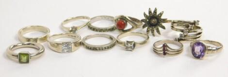 Various silver dress rings