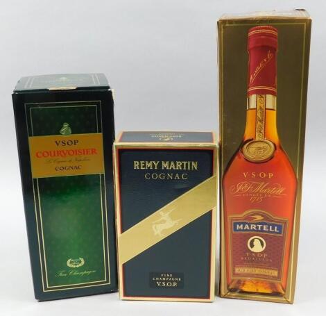 Three bottles of cognac