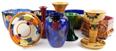 A collection of Wardle pottery