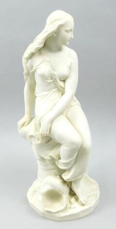 A Minton and Co parian figure of Miranda