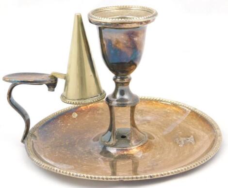 An early 19thC Sheffield plate chamberstick