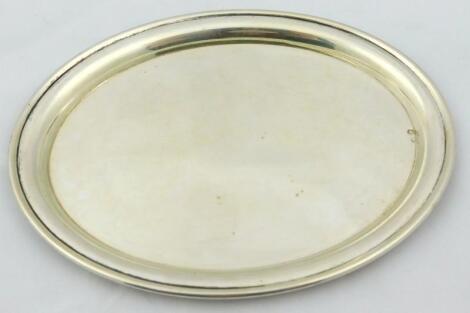 A Danish white coloured metal oval waiter