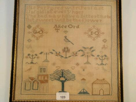 A 19thC sampler by Alice Ord