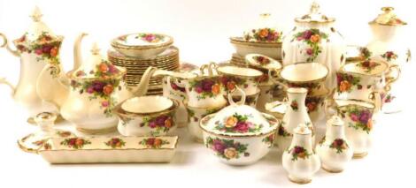 A large quantity of Royal Albert Old Country Roses pattern dinner ware