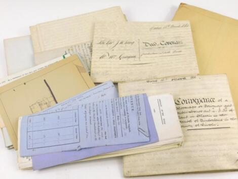 Various 19thC and later vellum indentures and documents.