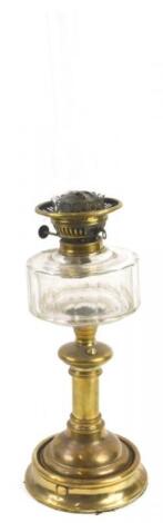 A Victorian style brass oil lamp