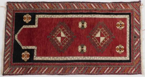 A small Persian type prayer rug