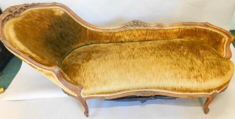 A 19thC French mahogany chaise longue