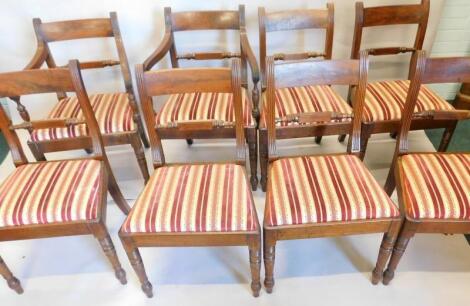 A set of eight early 19thC mahogany dining chairs