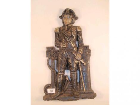 A cast iron doorstop modelled as Admiral Nelson