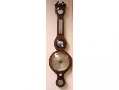 A 19thC oak wheel barometer