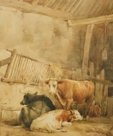 Thomas Sidney Cooper (1803-1902). Cattle in barn