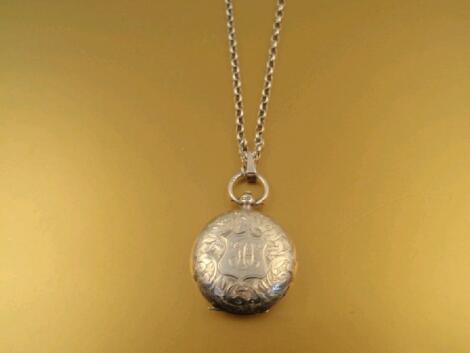 A Victorian silver sovereign case as a pendant