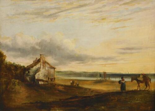 David Cox (1809-1895). Coastal scene with figures