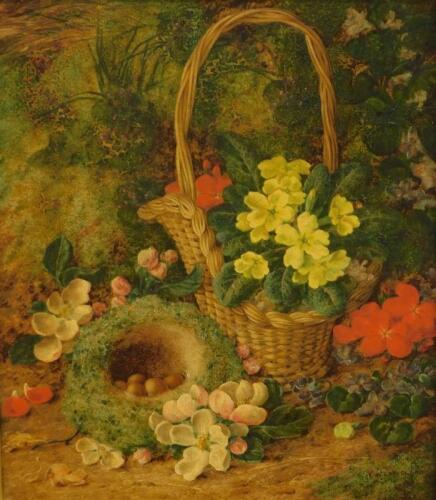 Vincent Clare (1855-1930). Basket of flowers