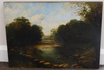 Thomas Creswick (1811-1869). River landscape with stepping stones - 2