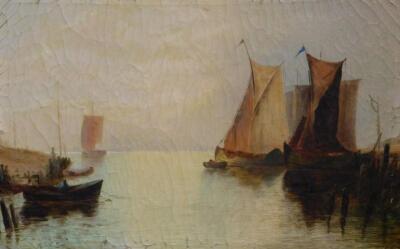 J Bale (19thC). Fishing smack in coastal scenes - 2