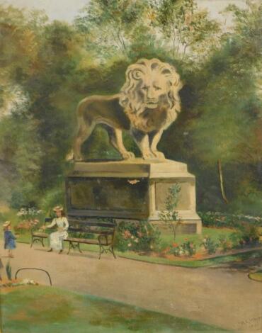 Alfred Ernest White (1873-1953). Lions Statue