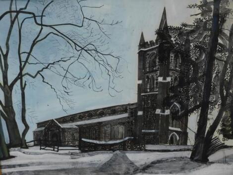 ‡Edward Bawden (1903-1989). Little Sampford Church near Great Bardfield