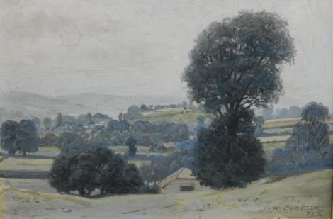 Johannes Hendrick Eversen (1906-1995). The Quantock Hills from Wembdon