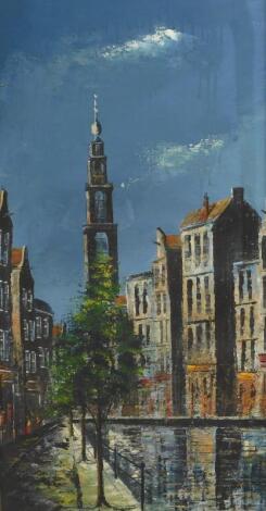 20thC Continental School. Dutch canal scene