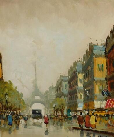 C Peceno (?) (20thC). Paris scene