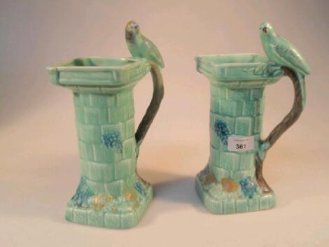 A pair of Flaxmen ware pottery vases