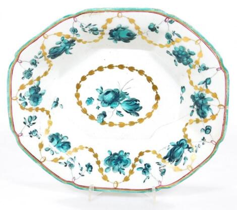 A Derby porcelain octagonal dish