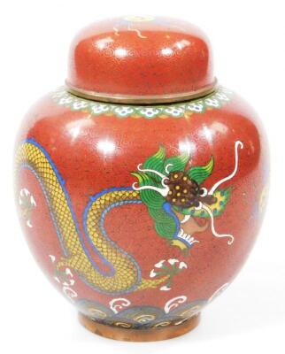 An early 20thC Chinese cloisonne jar and cover - 4